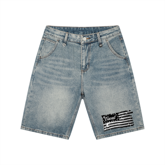 CV Flag Vintage Wash Denim Shorts