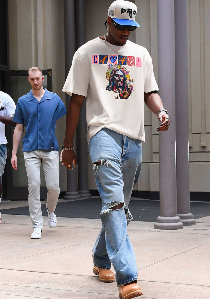 Jesus Art Piece Oversized Tee