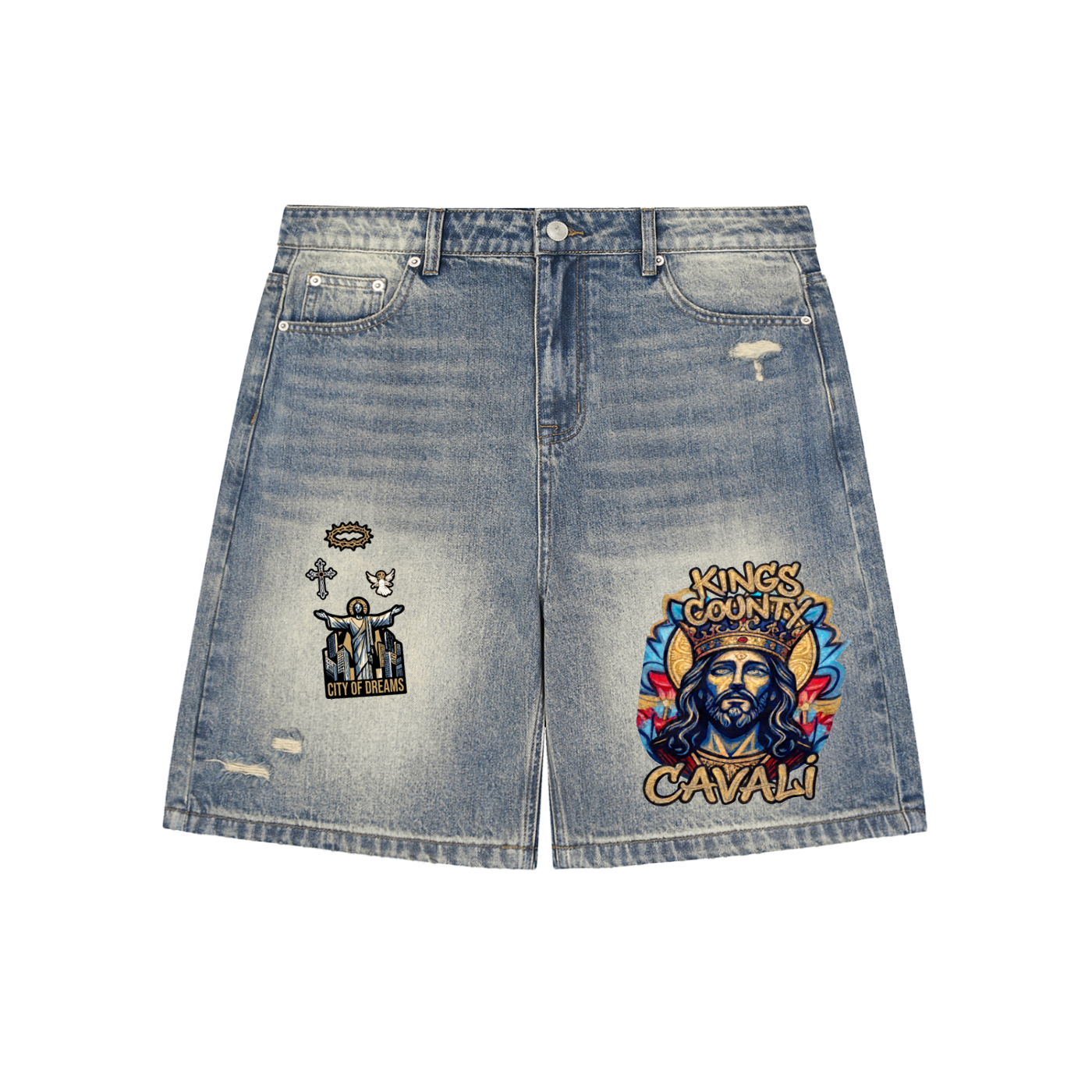 Kings County Distressed Denim Shorts