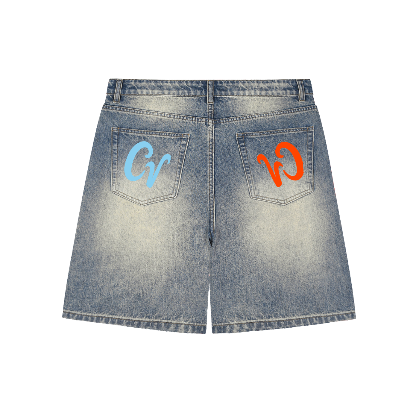 CV Pacman Distressed Denim Shorts