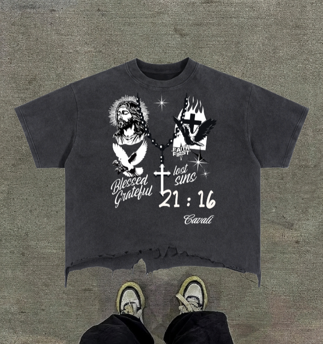 Lost Sins Distressed Hem T-Shirt