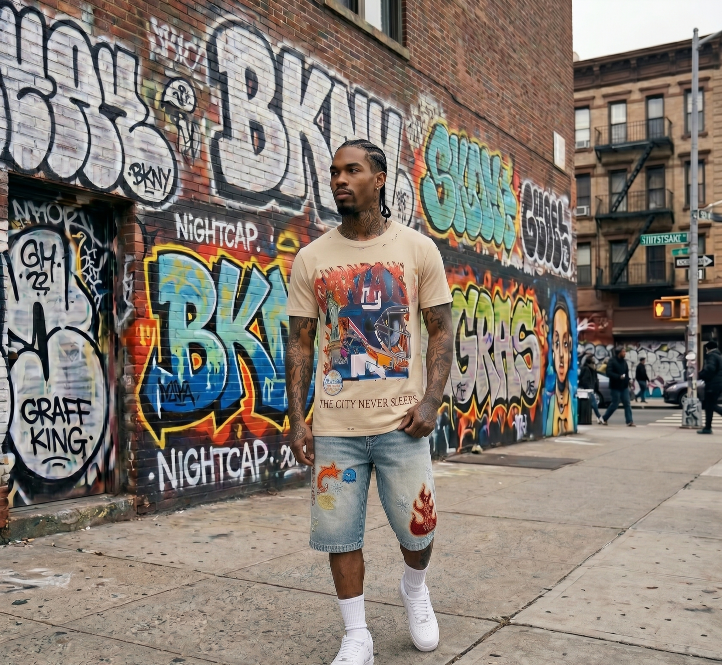 CV Pacman Distressed Denim Shorts
