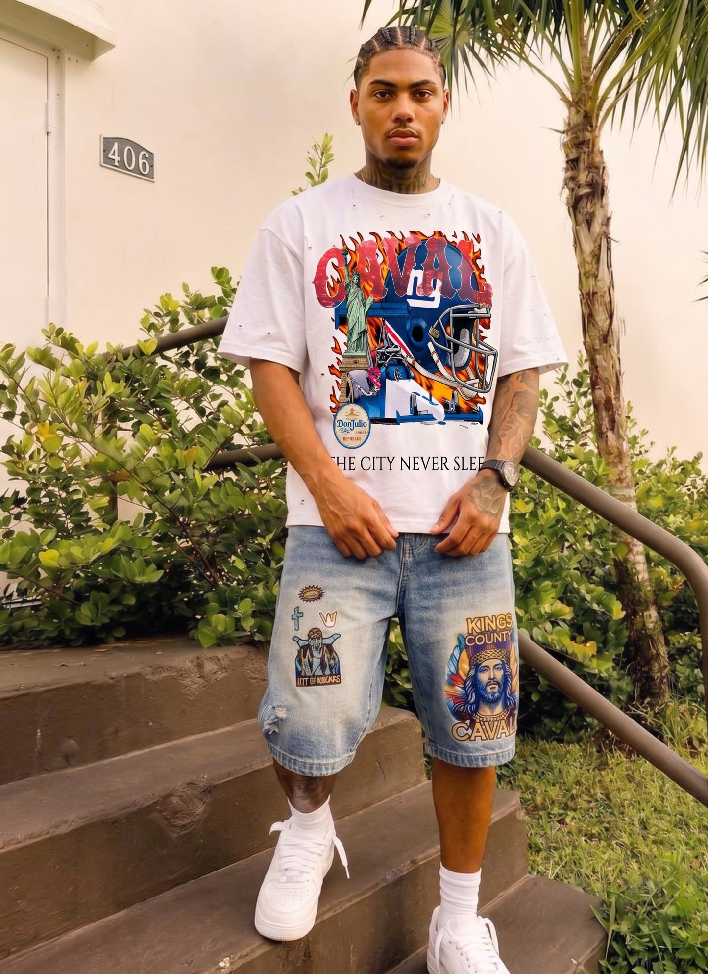 Kings County Distressed Denim Shorts