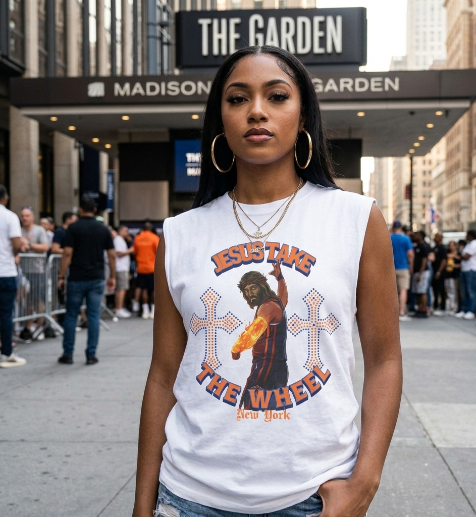 NYK Jesus Take The Wheel Cut Sleeve Shirt