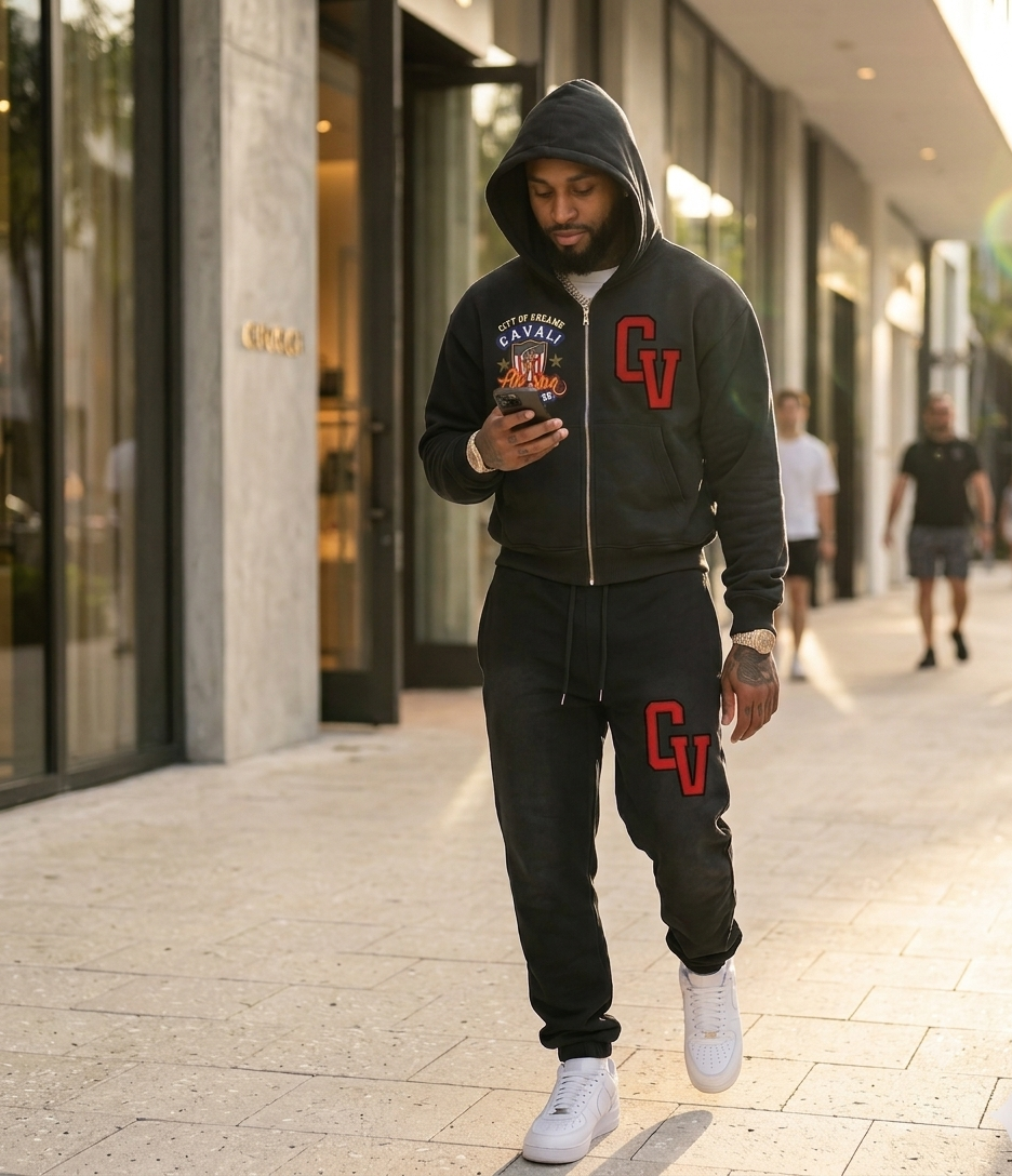 CV Varsity Boxy Cropped Fleece Hoodie