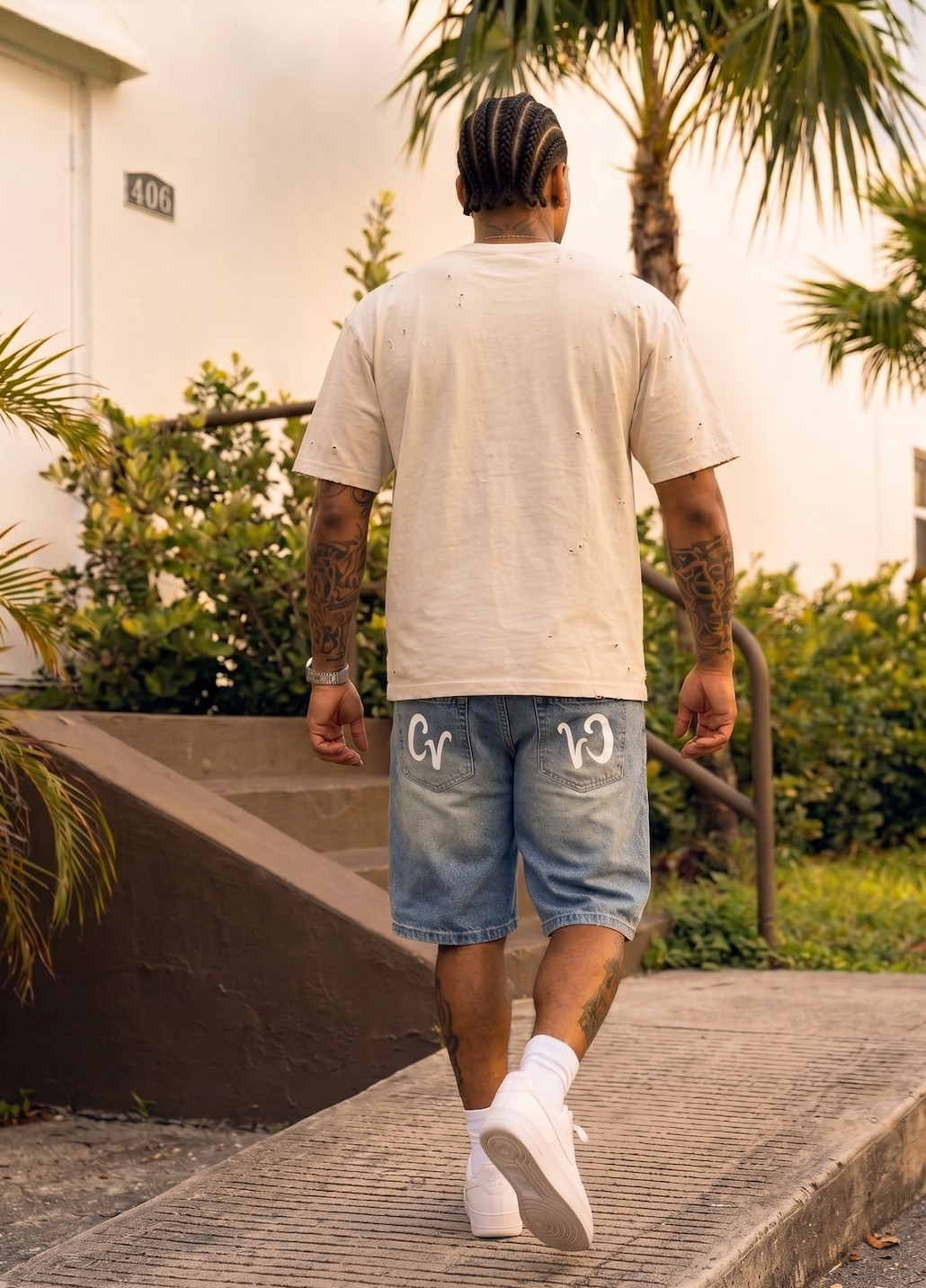 Kings County Distressed Denim Shorts