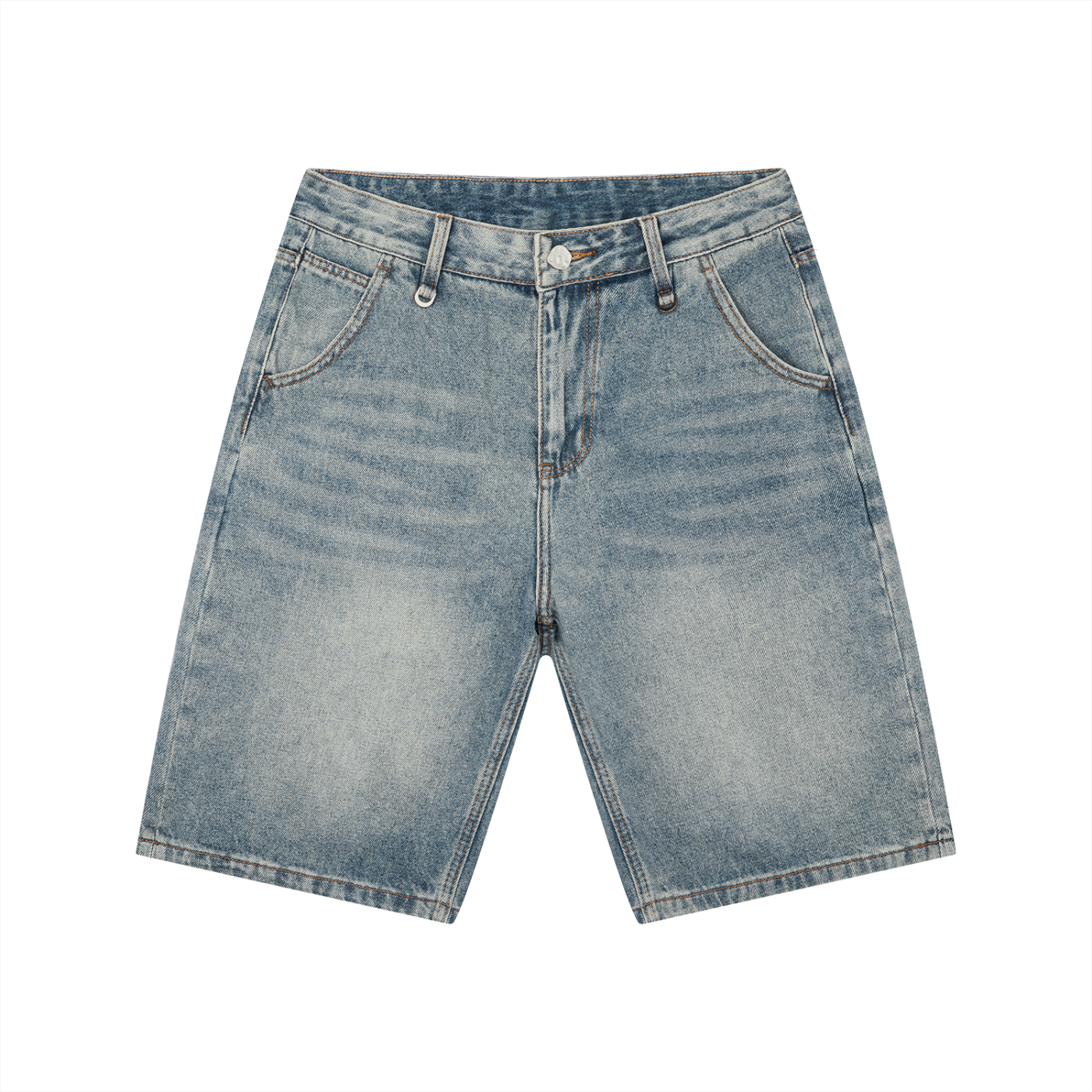 CV Teal Logo Vintage Wash Denim Shorts